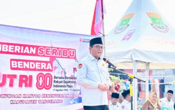 Wujudkan Semangat Kerukunan, Kemenag Kabupaten Tangerang Bagikan Ribuan Bendera